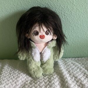 Cute Plush Doll with Green Outfit cotton doll